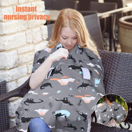 Baby Carrier Cover with Peekaboo Opening Double-Layer Fabric Infant Car Seat Canopy Stroller Cover Nursing Cover