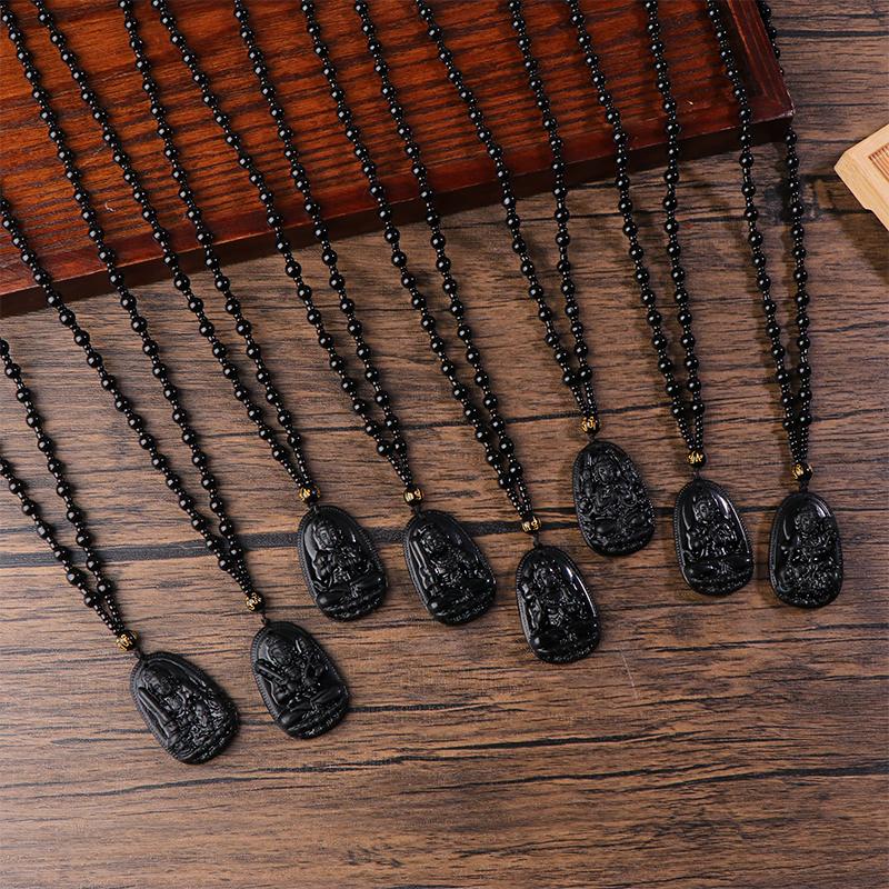 Amitabha Pendant Necklace Carved Buddha Lucky Amulet Necklaces For Women Men Jewelry Gifts