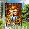 1PC Fall Welcome Garden Ag, Pumpkin and Sunower Design, Duplex Print, Perfect for Fall Patio and Outdoor Decor (Pole Not Inc