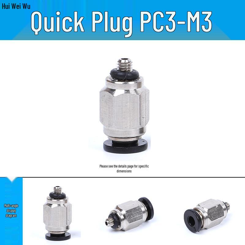 Pneumatischer Mini-Luftschlauch Schnellkupplungs-Winkelstück für M3/M5/M6 Gewinde, 3/4/6mm Schläuche