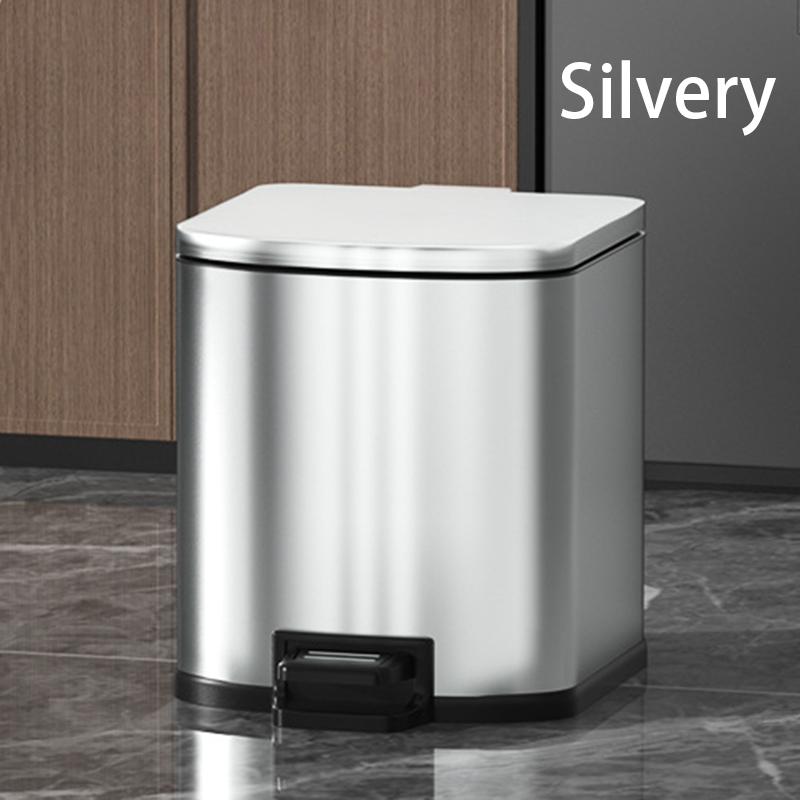 

Kitchen Waste Bins Stainless Steel Wastebin Foo Waste Disposal Baskets Anti Odor Garbage Bin Office Wastebasket Large Capacity 23x22x26cm серебряный