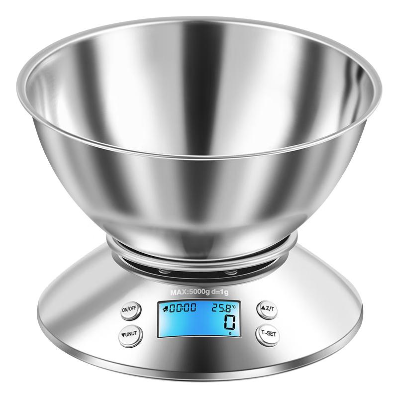 

Jinmiao Stainless Steel Digital Kitchen Scale with Bowl