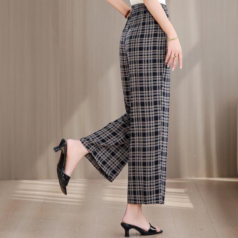 Pantaloni Estivi da Donna Taglie Forti a Vita Alta Larghi Vintage Abbigliamento Elastico in Vita Pantaloni Estivi