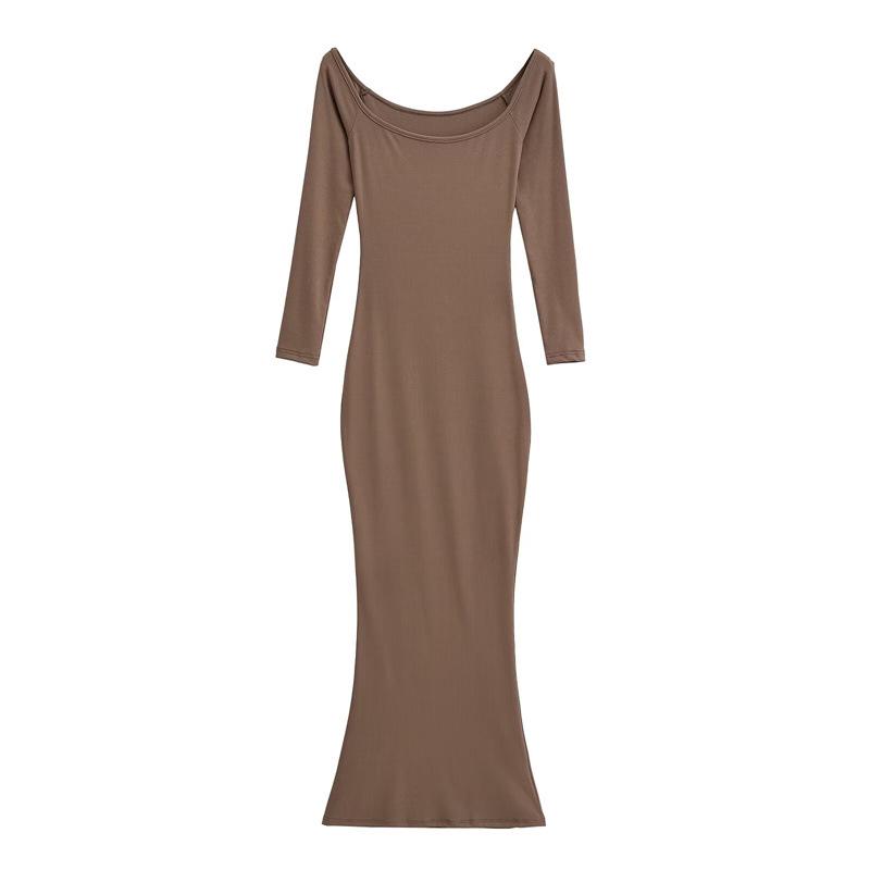 Women's One-Shoulder Off-the-Shoulder Fishtail Long Dress