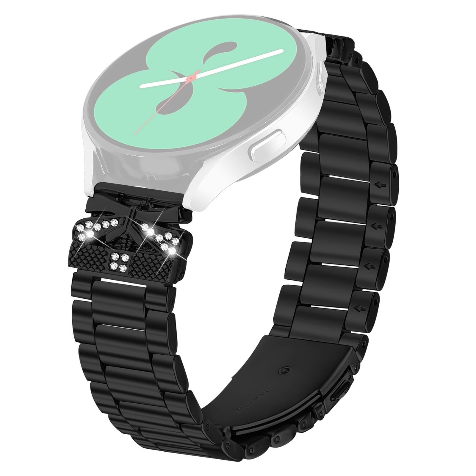 

Replacement Strap for Verizon GizmoWatch 2 Butterfly Rhinestones Decor Metal Watch Band Black