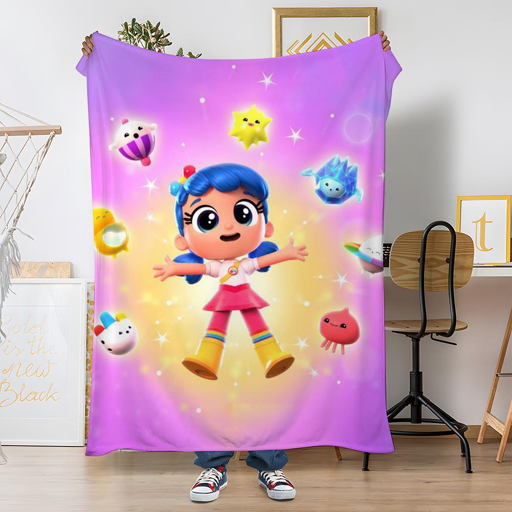 Popular True Rainbow Kingdom Throw Soft Coral Fleece Blanket 310gsm Fluffy Warm Throw for Sofa Bed Couch Bedroom Decor