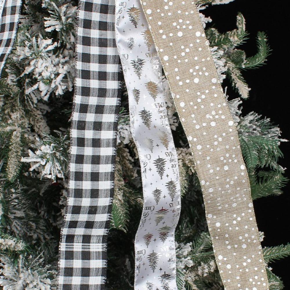 Bowknot Christmas Tree Decoration Bow Reuasble Hanging Christmas Bow Long Ribbon Bows Christmas Pendant Wedding Party Decor