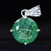 Top Quality Natural Green Emerald 37 Ct CERTIFIED Round 925 Sterling Silver Gems MY.PD-177-NS