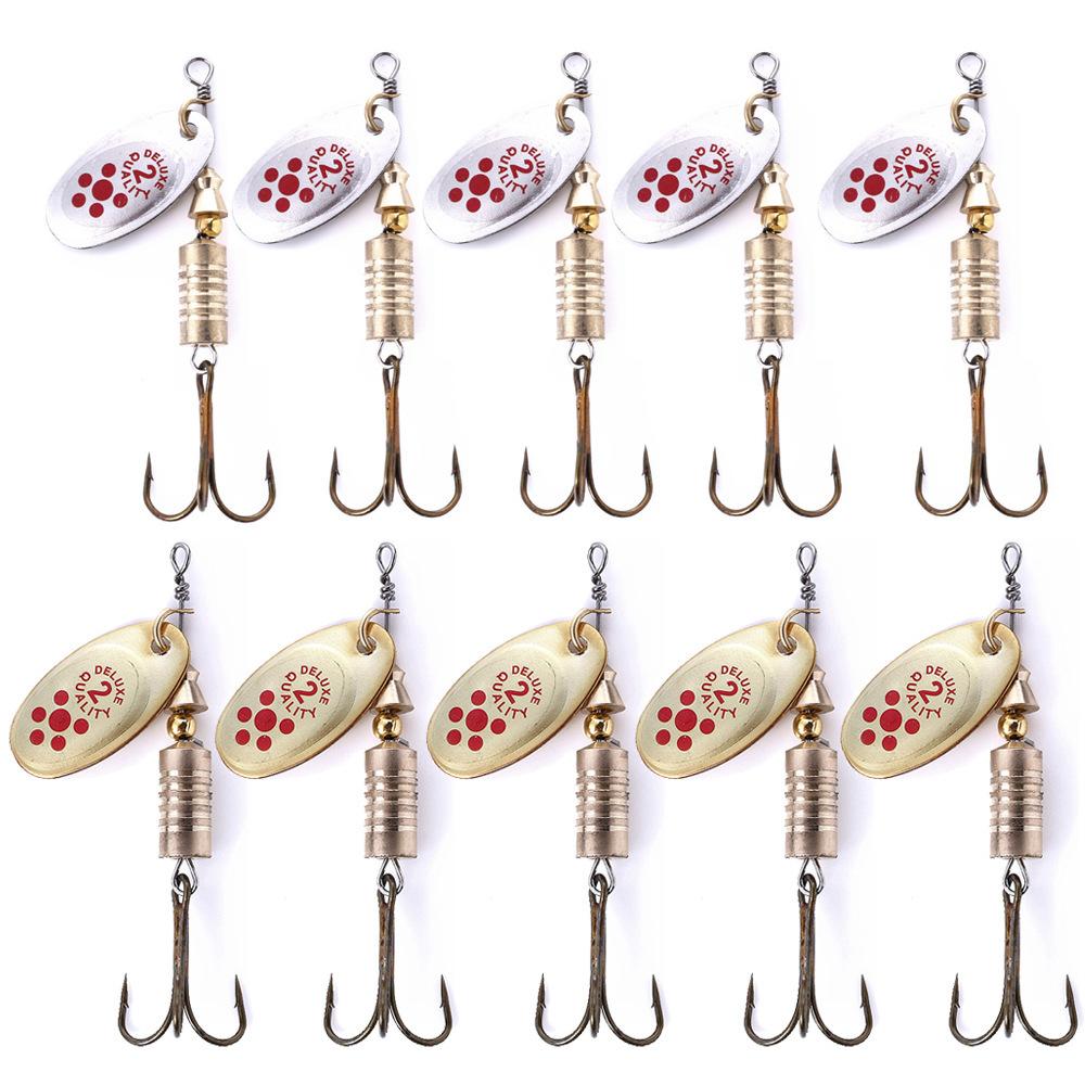 Freshwater Lure Spinning Sequin Set10-13Metal electroplated bait with barbed hook fishing gear supplies