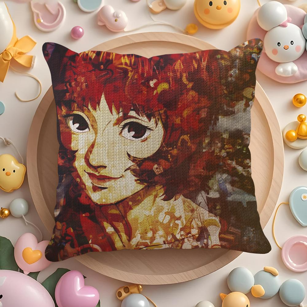 P-Paprika Cushion Cover Natural Linen Organic Fabric Double-Sided Printing Sofa Home Decor Gift Pillow Cover