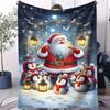 Christmas Fantasy Flannel Blanket Santa Reindeer Bedroom Throw Sofa Leisure Camping Kids Room Blanket Kids Couples Family Friend