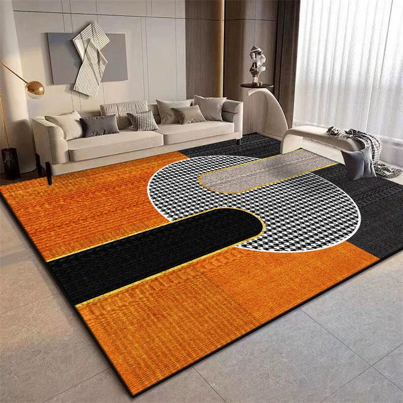 Geometric Orange Large Carpets for Living Room Light Luxury Home Sofa Soft Rug 200x300 Decoration Bedroom Children Non-slip Mat