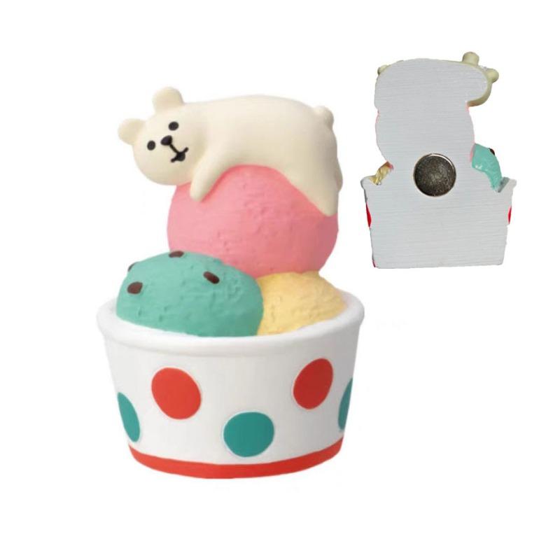 Japanese cat refrigerator sticker, grocery zakka cute bread coffee shop decoration gift miniature resin ornament