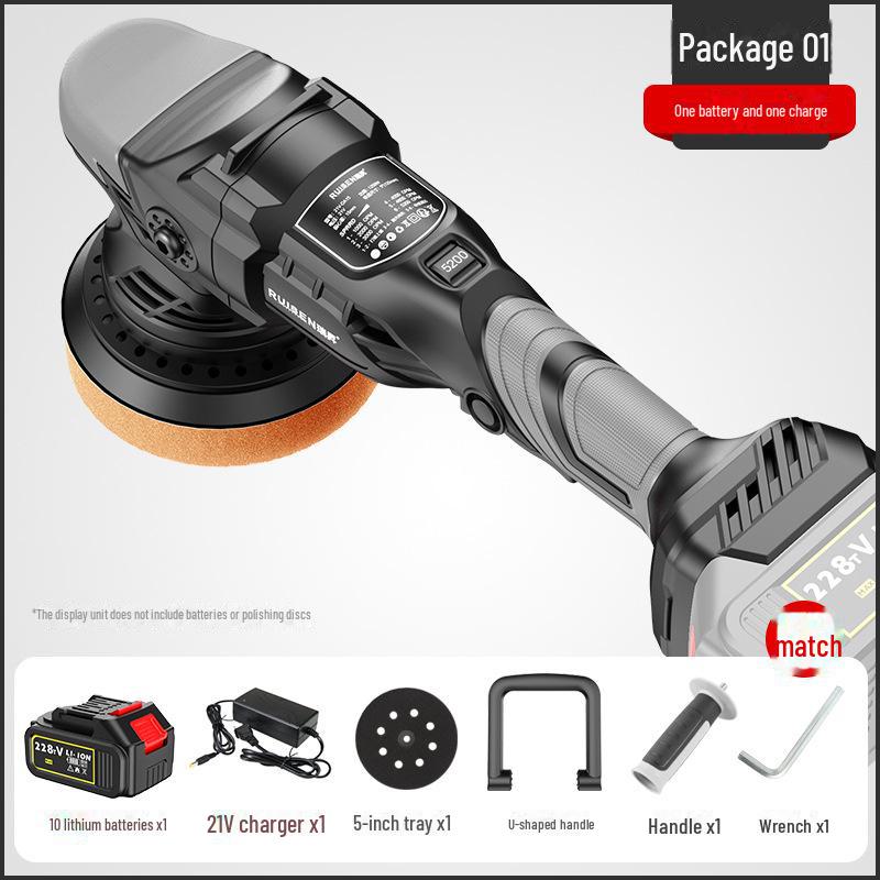 DA15 Brushless Eccentric Car Polishing Machine - Wireless & Rechargeable for Household Car Waxing.