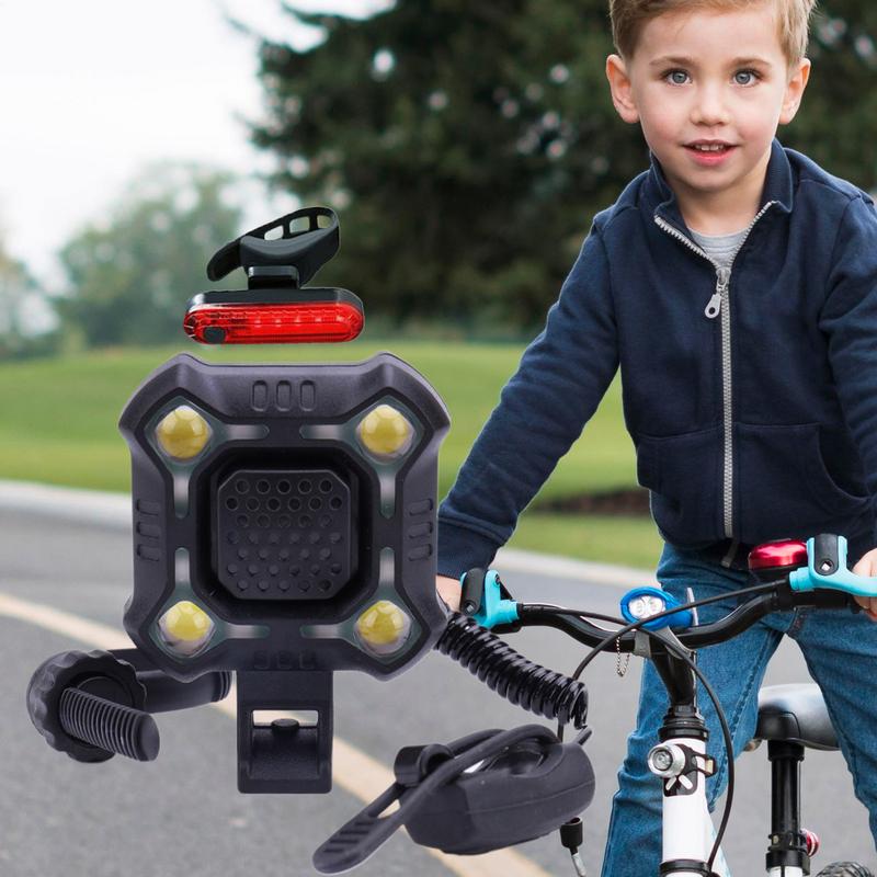 Bike Horn Cycling Bell With Light 2-in-1 Rechargeable Loud 140dB Cycling Horn With Bright Light For Road Mountain Electric Bike