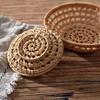 1PC Fruits Vegetable Storage Basket Hand Woven Basket Picnic Basket Handmade Bread Cover Wicker Basket Kitchen Storage