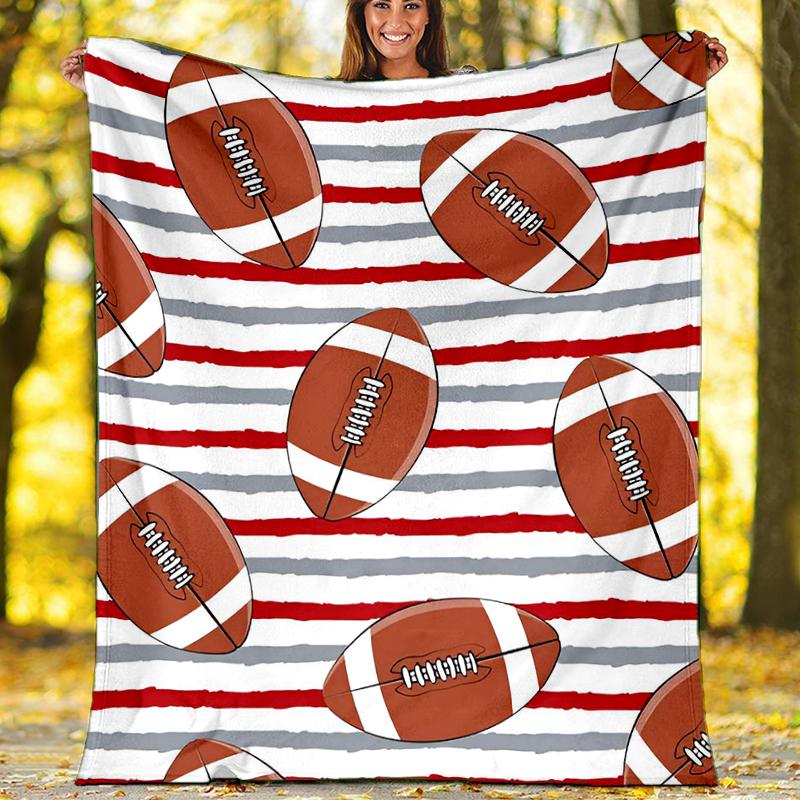 American football Theme Printed Blanket - Perfect for Couch, Bed, Travel & Outdoor Use | Machine Washable, Cozy & Durable.