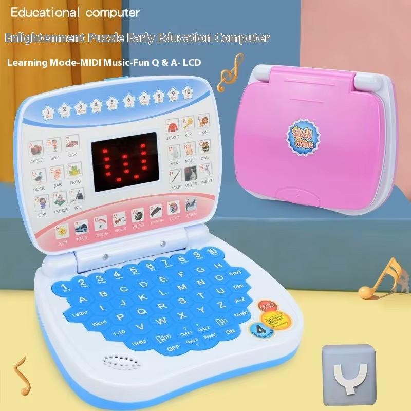 Early Education Machine Led Display Learning Device Music Children'S Toy Mini Simulated Laptop