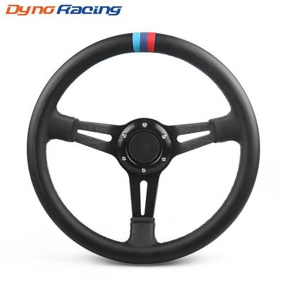 13.5Inch Racing Steering Wheel Drift Microfiber Leather Three Colors Stitching Fit Car and Simulation PC Game