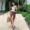 One-piece Swimsuit Women's High-end Feeling Ins Sexy Pure Desire Seaside Vacation Hot 2-piece Mailard