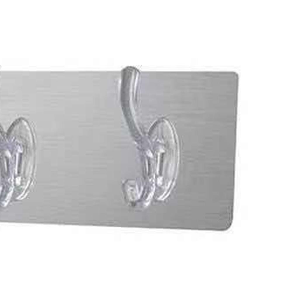Long Strip Hook Wall Mount Punch Free Traceless Strong Adhesive Transparent Acrylic for Kitchen Bathroom