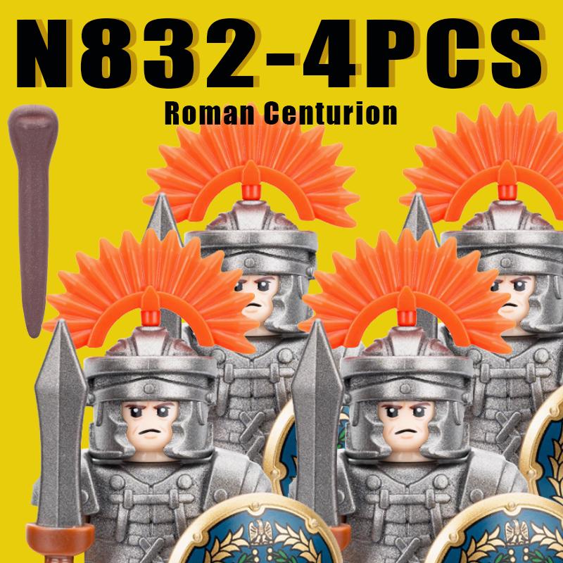 Medieval Military Rome Knights Building Blocks Castle Army Warrior Soldier Figures Crossbowman Shield Sword Legion Bricks Toys