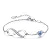 925 Sterling Silber Unendlichkeit Herz Armband mit Kristall - Elegantes Damen Schmuck Geschenk