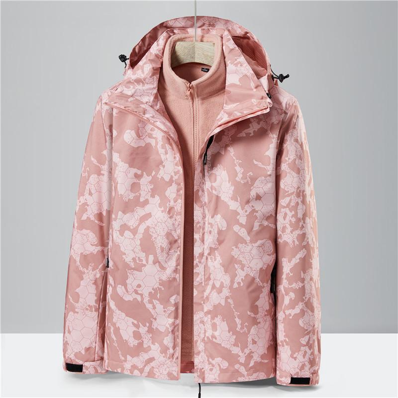 Autumn and Winter New Fashionable Sports Outdoor Three-in-one Men's and Women's Windproof and Waterproof Jacket Camouflage Men's Clothing