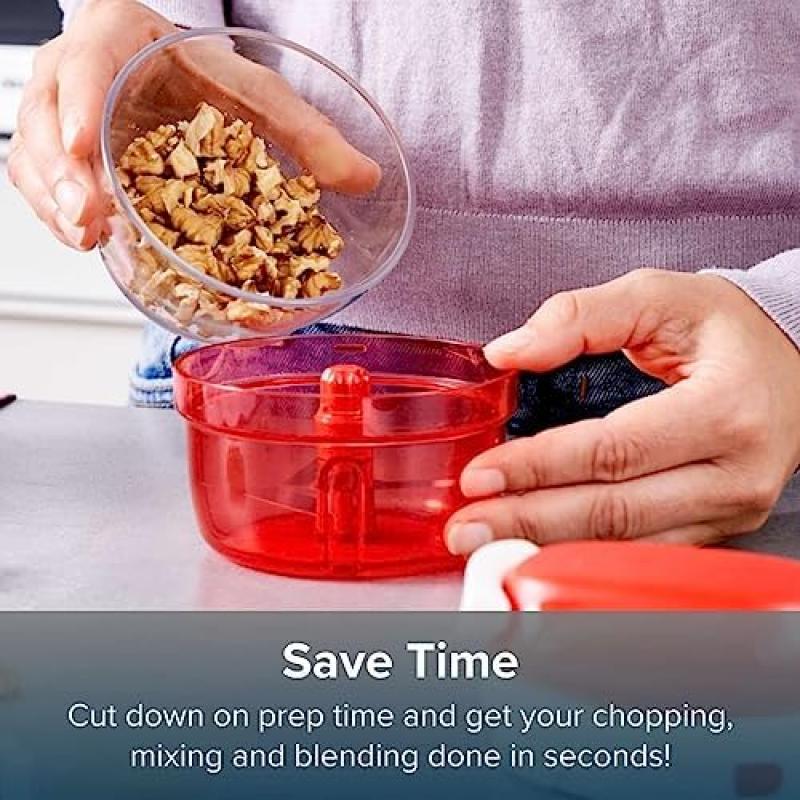 Minihackare, 300 ml, Manuell matberedare, Köksredskap för att hacka örter, nötter, vitlök, grönsaker
