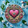 Metal Sign Valentine Floral Heart Wreath Golden Swirls Iron Wall Decor