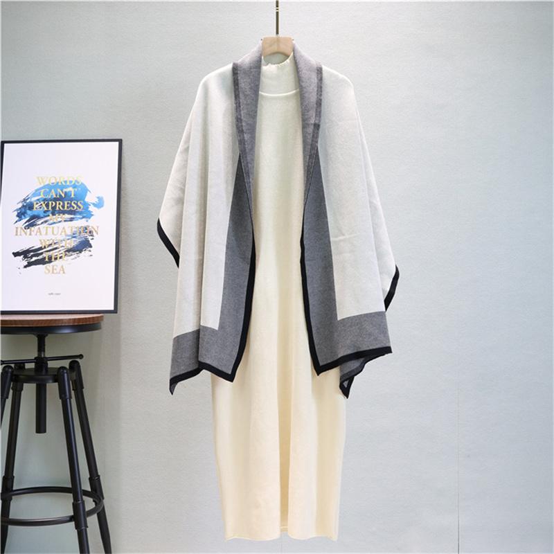 Shawl Jacket Knitted Dress Two Piece Set For Women's Autumn Loose Skirt Temperament Fashion Set