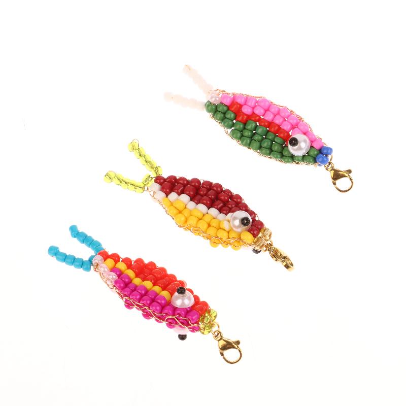 1 Stück Bunte Perlen Kleiner Fisch Anhänger Schlüsselanhänger Handyhülle Taschenanhänger Rucksackzubehör Taschenanhänger