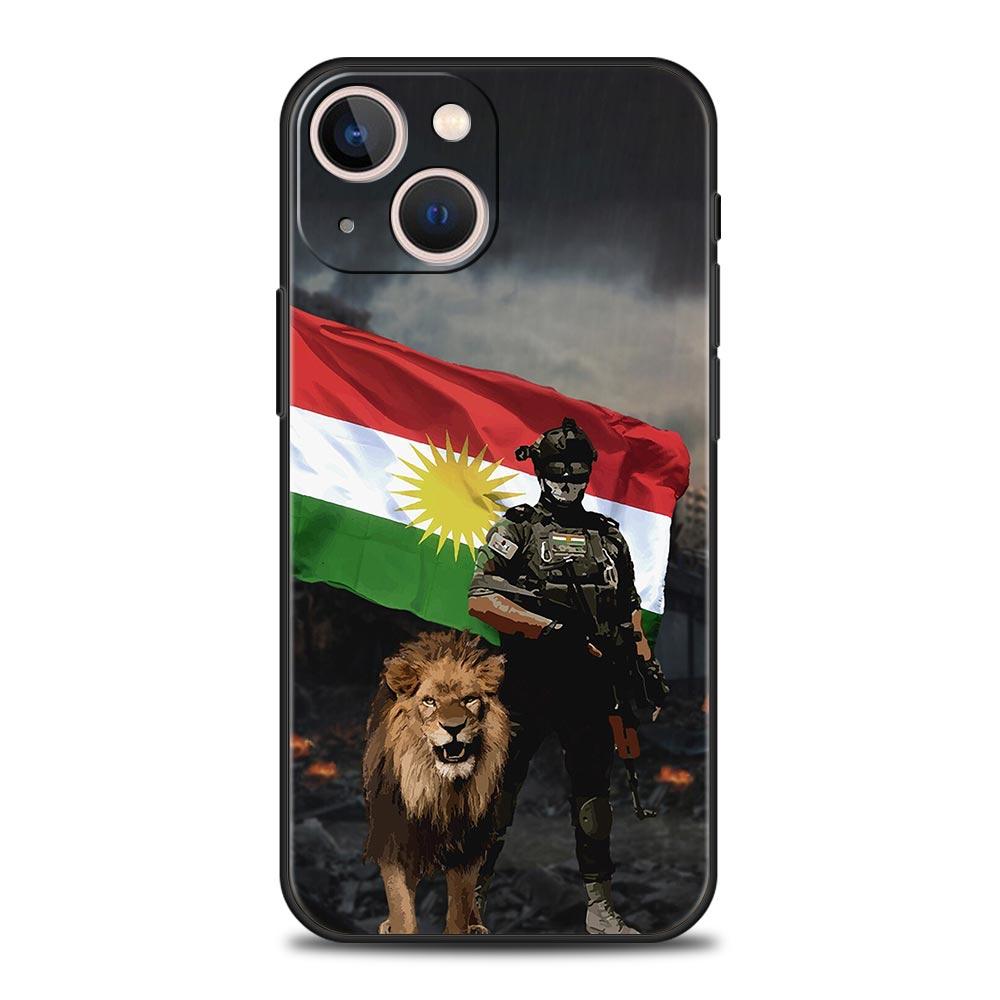 Custodia per Telefono Bandiera del Kurdistan Per iPhone 16 15 14 11 Pro Max 12 13 7 8 Plus X XR XS SE 2020 Morbida Nera