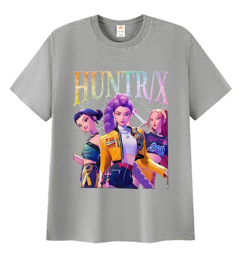 Huntrix Kpop Demon Hunters 2025 Summer Movie Graphic 100 Pure Cotton Printed Tshirt Men Women Aesthetic Fashion Oversized Y2k