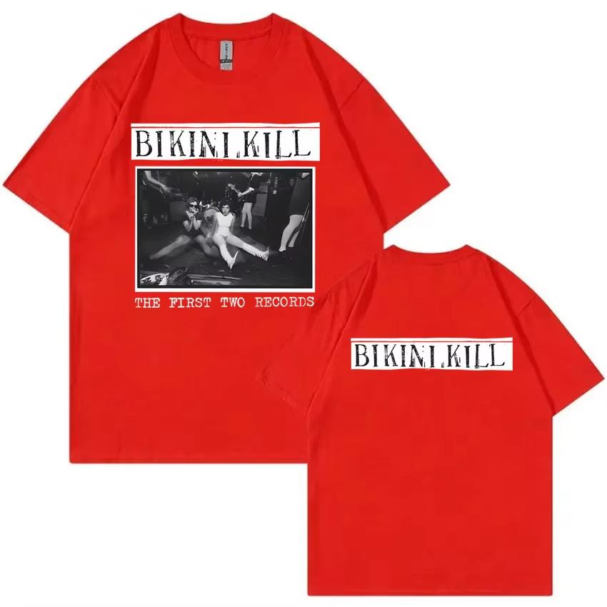 Bikini Kill The First Two Records Album Print T-shirt Feminist Riot Grrrl Kathleen Hanna T Shirts Men Rock Punk Oversized Tshirt