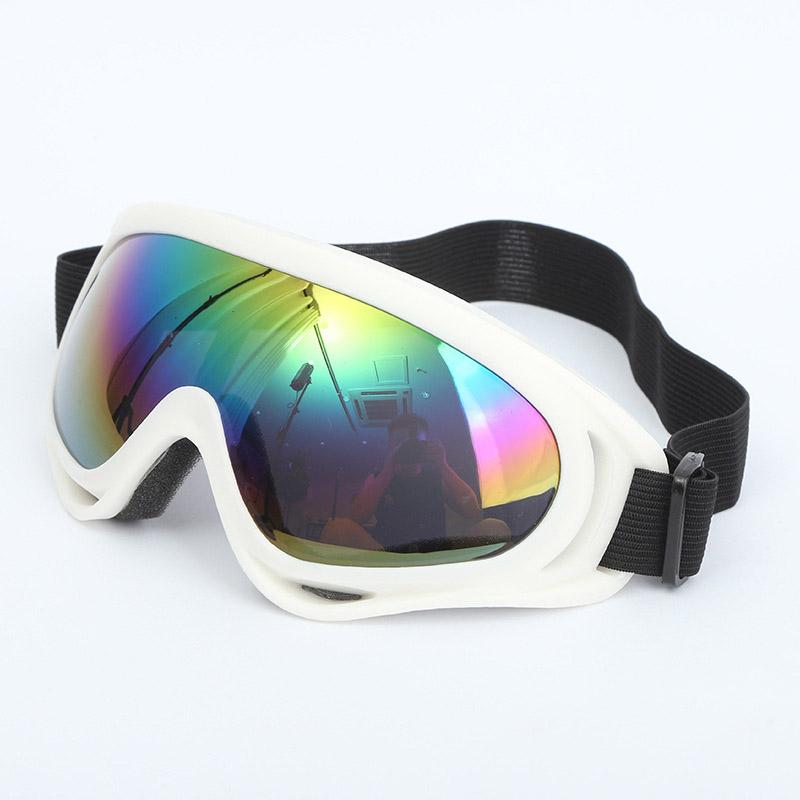 Versatile Windproof Sports Goggles for Skiing, Cycling & Motorcycle Riding, Durable PC Frame & Lens, Black