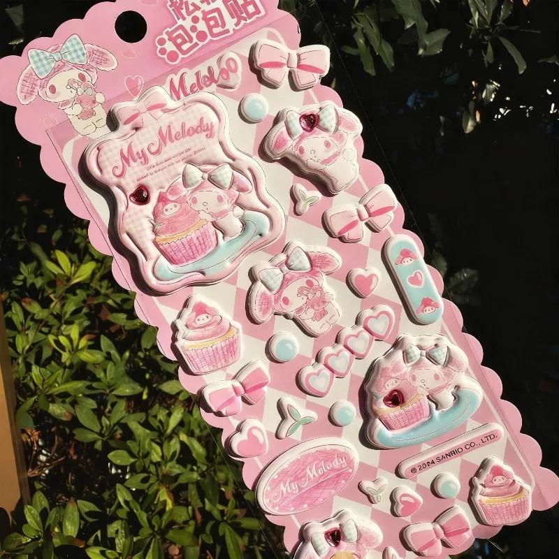 2026 Hot New Cute Hello Kitty 3D Thick and Plump Double-layer Bubble Sticker Decorative Laptop and Phone Case Sticker Perfect Gifts