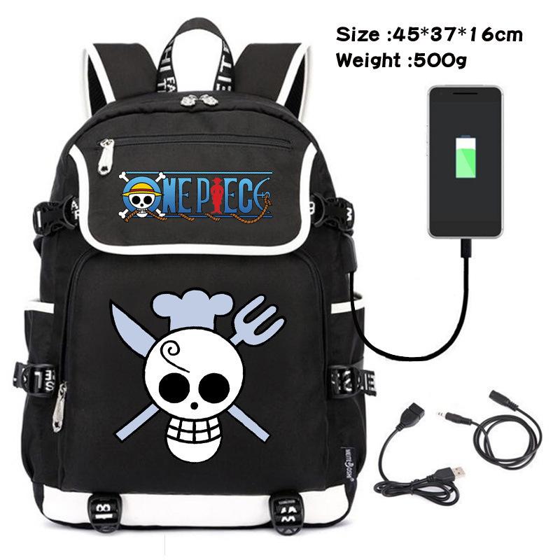 One Piece themed student backpack with fashionable and versatile printed design.