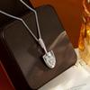 High-End Silver Zircon Shovel Pendant Necklace