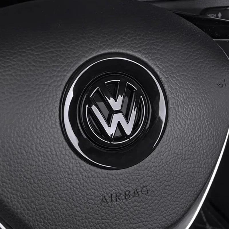 Car Steering Wheel Sticker ABS Auto Emblem Badge Decoration For VW GTI Passat B6 Golf 4 Polo Jetta Caddy Beetle Tiguan CC Arteon BGU1