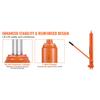 SucceBuy 3/8 Ton Hydraulic Long Ram Jack Engine Hoist Cylinder with Single Piston Pump, for Engine Lift Hoists, Hydraulic Garage