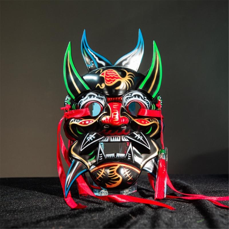 Nuo Operas Mask Hand Painted Chinese Operas Mask Masquerade Mask Party Mask Halloween Cosplay Mask for Women Men Gifts