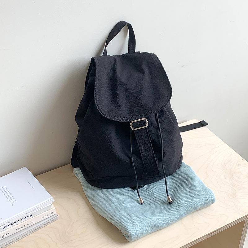 Summer Korean Version New Plaid Niche Nylon Backpack for Women's Artistic Leisure Travel Lightweight Student Backpack