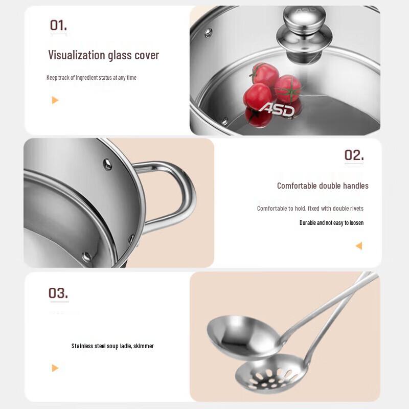 ASD 304 Stainless Steel 32cm Hot Pot