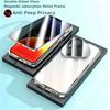 Anti-gluurhoesje voor Huawei Pura 90 Pro Max, Dubbelzijdig Gehard Glas, Metalen Frame met Camera Beschermer Telefoon Bumper