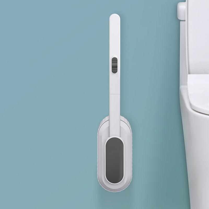Wall Mounted Disposable Toilet Brush with Cleaning Liquid No Dead Ends Clean Detachable Long Handle Bathroom Cleaning Tools