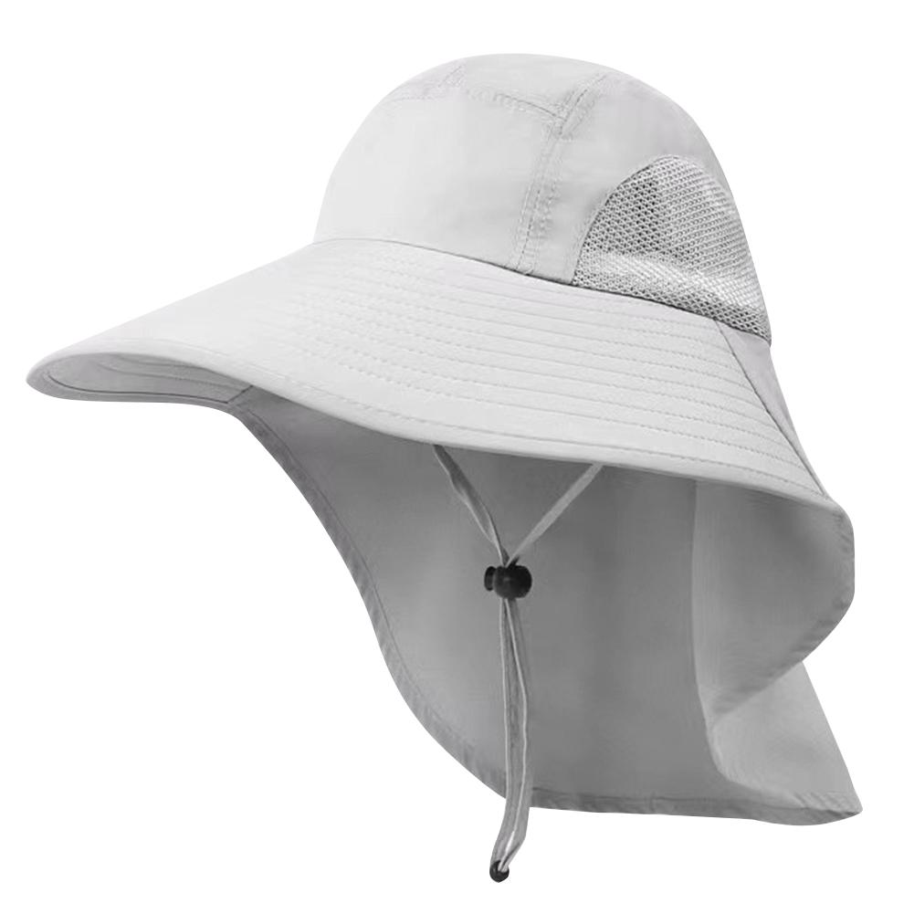 Outdoor Fishing Hat Sun Protection Hat Adjustable Mesh Fishing Hat with Neck Protection Safari Hiking Cap for Climbing Hiking