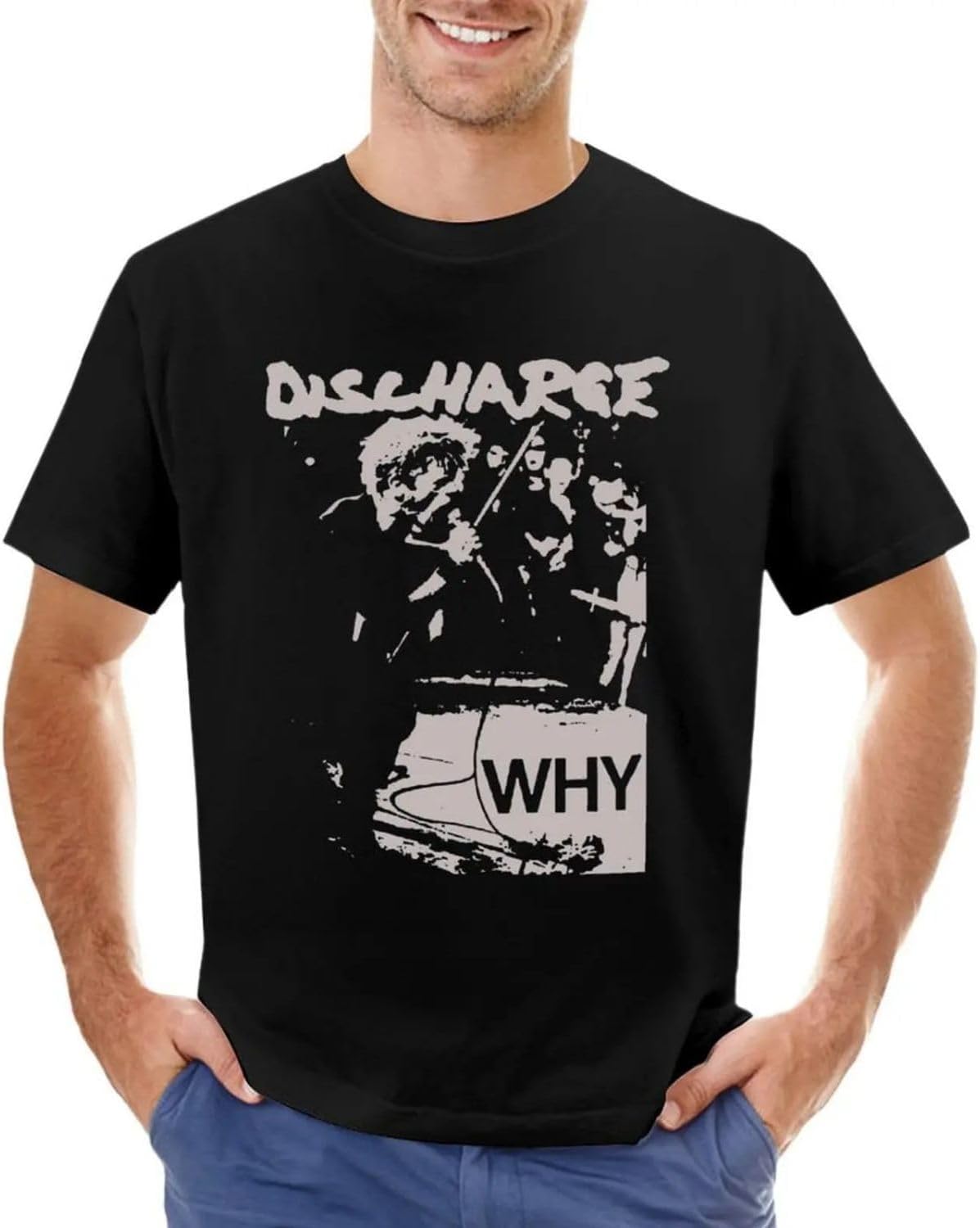 Discharge Live WHY T Shirt Black t Shirt Men White t Shirts Graphic Tee 3XL
