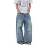 American Ripped Wide-leg Jeans Men's Spring New Thin Loose Retro Mopping Straight Pants