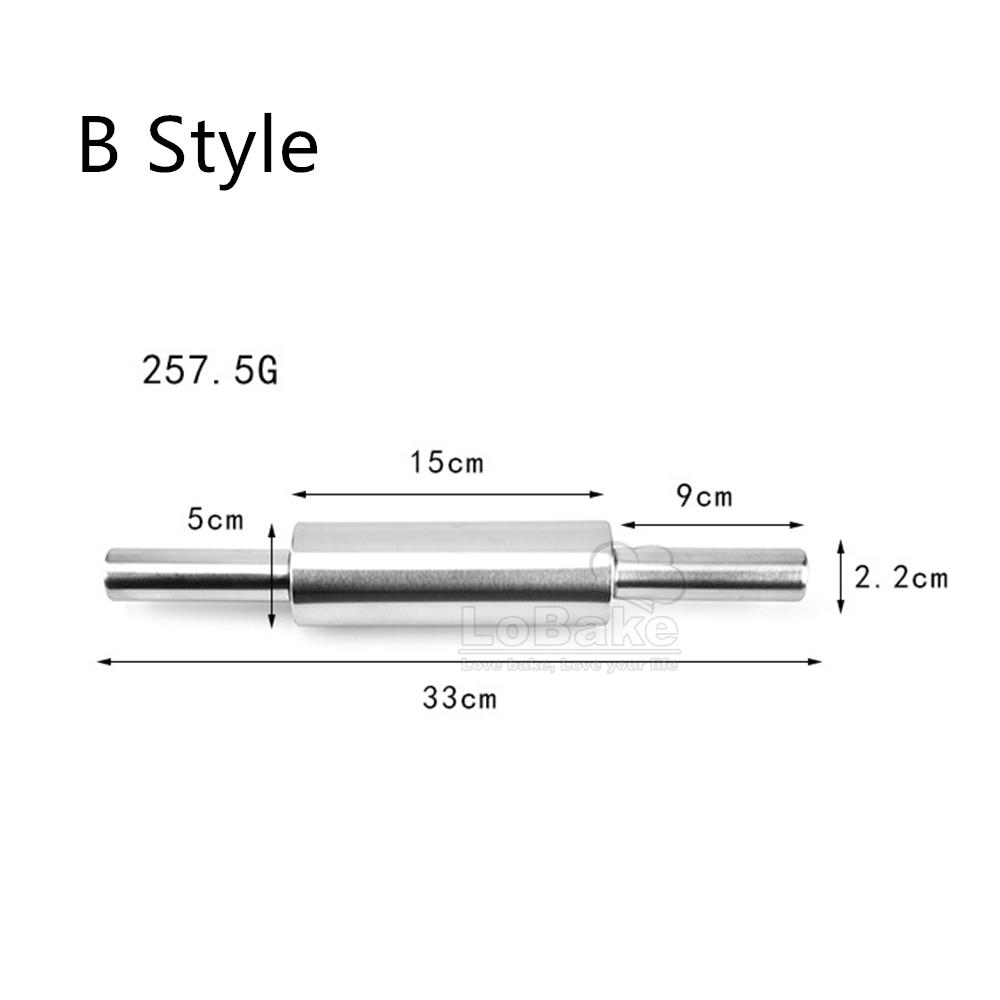 Stainless Steel Flour Rolling Pin Flour Stick Pressing Surface Roller Household Kitchen Tools